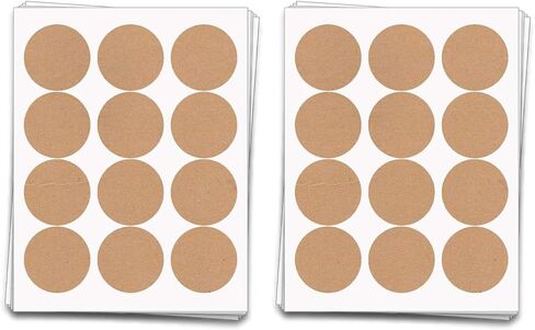 120 Sheet Labels for Canning Jar Lids, 2.5 inch Round, Brown Kraft in Kuwait
