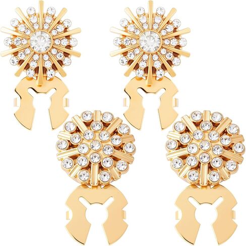 2pcs زر حجر الراين ، مقطع من الكريستال الذهبي على أغطية الأزرار ، أزرار أزرار أزرار أكمام رسمية زخرفية ، وخياطة ملحقات DIY للنساء الحفلات ، والحياة اليومية in Kuwait