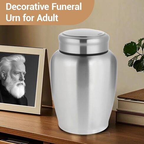 Large Stainless Steel Silver Urn for Ashes Up t0 180 lbs Adult Male & Female, Decorative Cremation Urn for Human Ashes in Saudi Arabia