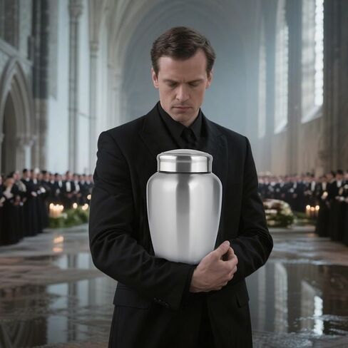 Large Stainless Steel Silver Urn for Ashes Up t0 180 lbs Adult Male & Female, Decorative Cremation Urn for Human Ashes in Saudi Arabia