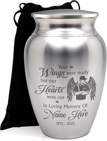 Artsy Woodsy شخصية ميكانيكية صغيرة الجرار الفولاذ المقاوم للصدأ، الجرار تذكار مع تصميم ميكانيكي رجل محفور 2.56 بوصة، نصب تذكاري جنازة للرجل / الأب / الأب أحب رماد الإنسان (06، 2.56) in Kuwait