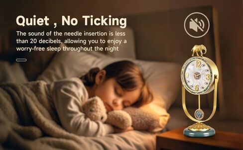 ساعة رف الموقد العتيق - ساعة زخرفية صامتة مع البندول العتيق | تعمل بالبطارية | مثالي لغرفة المعيشة/غرفة النوم/المكتب/ديكور المدفأة (6 بوصة × 15 بوصة) in Kuwait