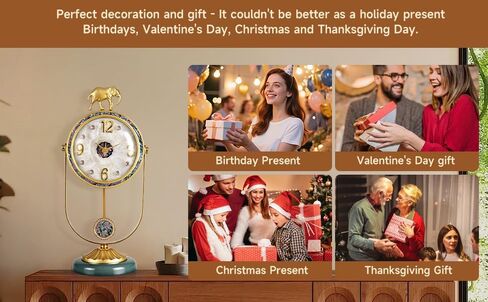 ساعة رف الموقد العتيق - ساعة زخرفية صامتة مع البندول العتيق | تعمل بالبطارية | مثالي لغرفة المعيشة/غرفة النوم/المكتب/ديكور المدفأة (6 بوصة × 15 بوصة) in Kuwait