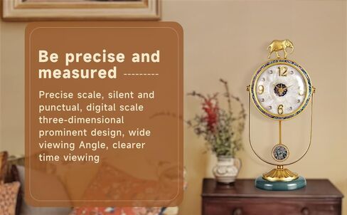 ساعة رف الموقد العتيق - ساعة زخرفية صامتة مع البندول العتيق | تعمل بالبطارية | مثالي لغرفة المعيشة/غرفة النوم/المكتب/ديكور المدفأة (6 بوصة × 15 بوصة) in Kuwait