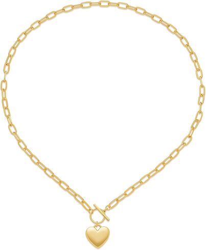 Heart Necklaces for Women, 14K Gold Plated Heart Pendant Necklaces for Women Trendy Heart Locket Chunky Gold Necklace Dainty Gold Chain Necklace Jewelry Christmas Birthday Gifts for Women Teen Girls in Saudi Arabia