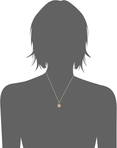 Au Naturale 14k Yellow Gold Star of David Pendant Rope Chain Necklace (18 inch) in Saudi Arabia