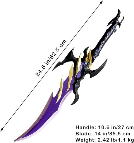 24.6" Anime All Metal Antares' Fangs Sword Sung Jingwoo with Display Stand for Cosplay, Collection-Version 2 in Saudi Arabia