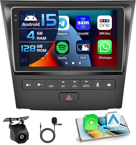2+64G Android 13 CarPlay راديو ستيريو للسيارة 2004-2011 لكزس GS300 GS350 GS400 GS430 GS450 GS460، شاشة لمس عالية الدقة 9 بوصات Android Auto، كاميرا احتياطية AHD، وصلة مرآة، GPS، WiFi، FM RDS in Saudi Arabia