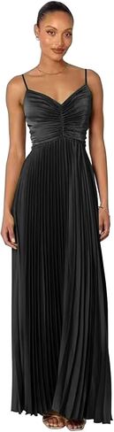 RYANTH Chiffon Long Bridesmaid Dresses for Women Spaghetti Straps V Neck Prom Dresses Pleated A Line Evening Formal Gown in Saudi Arabia