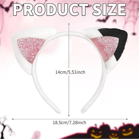 Cat Ears Headband Glitter Hair Band Cute Animal Hair Accessories for Women Girls Halloween Party Headwear in Saudi Arabia