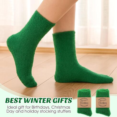 Geyoga 24 Pairs Women Fuzzy Socks Mink Velvet Fluffy Slipper No-Shedding Socks Soft Sleeping Winter Sock Women Gift in Saudi Arabia