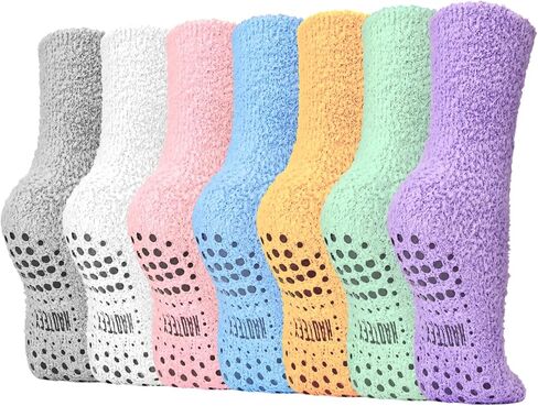 جوارب Fuzzy Grip للنساء، جورب شبشب رقيق، هدايا دافئة ومريحة للنساء، جوارب نسائية مريحة للنوم غير قابلة للانزلاق in Kuwait