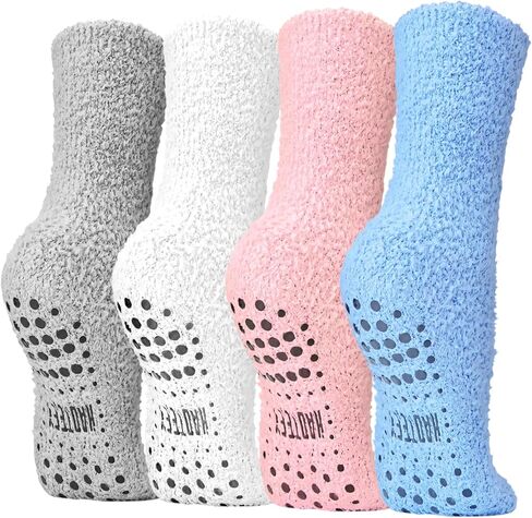 جوارب Fuzzy Grip للنساء، جورب شبشب رقيق، هدايا دافئة ومريحة للنساء، جوارب نسائية مريحة للنوم غير قابلة للانزلاق in Kuwait