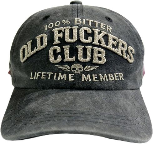 Old Fuckers Club – قبعة بيسبول كلاسيكية، قبعة بيسبول مطرزة ممتازة وقابلة للتعديل، قبعة بيسبول مضحكة بنمط قديم للرجال والنساء باللون الأسود in Kuwait