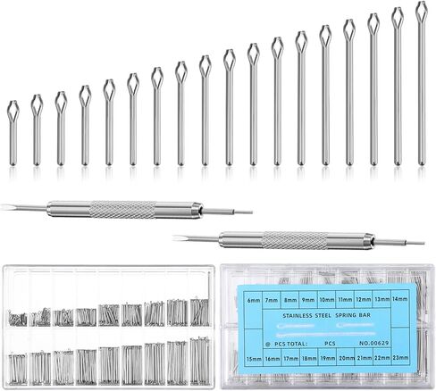 360PCS Watch Band Pins, Stainless Steel Watch Link Pins Replacement Kit with Removal Tools, 18 Sizes (6-23mm) in Saudi Arabia