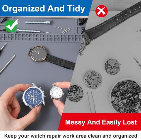 2 Pcs Watch Repair Mat, Non Slip Rubber Mat, 13.9X 10in, Watch Repair Table Mat, Watchmaker Maintenance Accessory, for Cellphone, Computer, PCB Board Electronic Repair Mat, Gray in Saudi Arabia