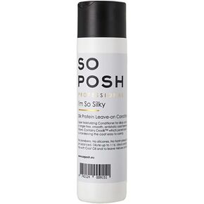 بلسم So Posh I'm So Silky يترك على الشعر - غني ببروتين الحرير، مثالي للمعاطف المتساقطة، ناعم ومضاد للكهرباء الساكنة، خالي من السيليكون والبارابين، مركز بنسبة 1:20. 1.05 جالون