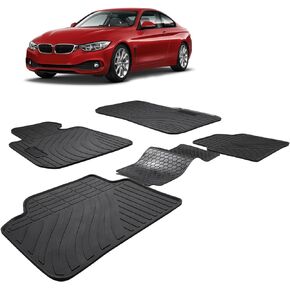Spurtar Car Floor Mat Fit for BMW 3/4 Series F30 F31 F32 F33 F36 320i 328i 335i 2012 2013 2014 2015 2016 2017 2018 2019, Rubber Car Floor Mats with 3D Edge All Weather Floor Mat