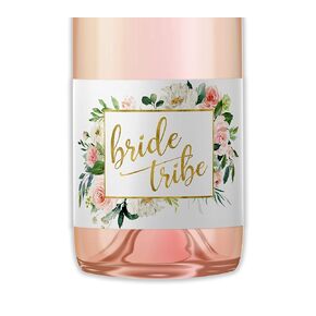 BRIDE TRIBE Mini Champagne Bottle Labels ● SET of 12 ● Blush Rose Bachelorette Party Mini Wine Labels, Bridal Shower Bride Squad Mini Champagne Labels BUBBLY for My Bride Tribe WEATHERPROOF M625-BT-12