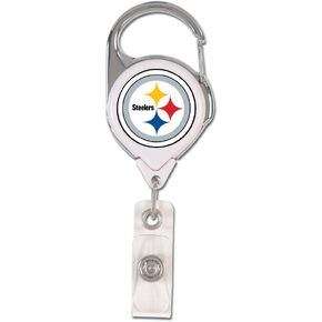 Wincraft NFL Pittsburgh Steelers Retractable Premium Badge Holder, Team Color, One Size