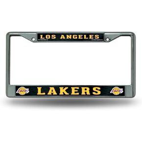Rico Industries NBA Los Angeles Lakers 12" x 6" Silver Chrome Frame W' Decal Insert Car/Truck/SUV Auto Accessory
