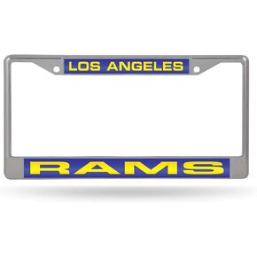 Rico Industries NFL Los Angeles Chargers Alternate Chrome Laser License Frame 12' x 6' Laser Cut Chrome Frame - Car/Truck/SUV Automobile Accessory