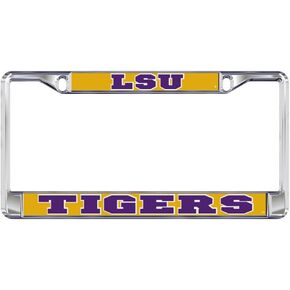 LSU Tigers Domed Metal License Plate Frame