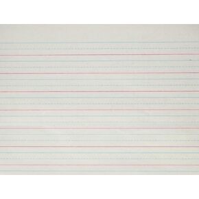 PACON Newsprint Handwriting Paper, Dotted Midline, Grade 1, 5/8" x 5/16" x 5/16" Ruled Long, 10-1/2" x 8", 500 Sheets,Blue/White/Red