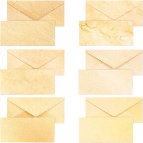 Best Paper Greetings 48-Pack Old Fashioned Vintage Envelopes for Writing Letters with 6 Decorative Antique Styles, Classic Blank Envelopes for Party Invitations, Home Stationery Supplies (8.7x4")
