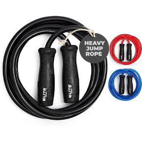 Elite SRS Muay Thai 2.0 Weighted Jump Rope - Designed for High-Intensity Training, Muay Thai, & MMA Workouts - Heavy 1.3lb PVC Jump Ropes for Fitness