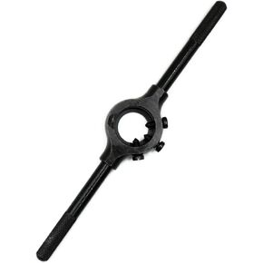 1" Die Round Die Stock Holder Thread Tap Wrench Handle Steel Body Die Holder with Additional Screws Adjustable Dies Removable Handle