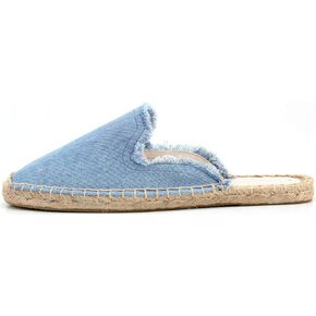 U-lite Women's Simple Mule Breathable Flat Espadrilles Shoes, Pure Color Mules