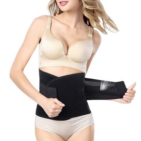 aoozleny 3 in 1 Postnatal Recoery Girdle Belt, Support Recovery Belly/Waist/Pelvis Belt Body Shaper Postpartum Belly Band (Black)