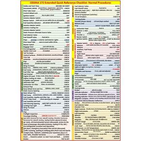 Generic Cessna 172 Skyhawk Checklist for Student Pilots, Extended (Carburetor & Injection)