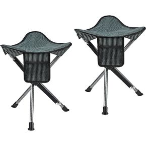 FUNDANGO 2 Packs Portable Tripod Folding Chair Camping Tripod Stool Backpacking Camp Stool Lightweight Hunting Stools Chair Seat Footstool for Fishing Travel with Carry Bag,14.9"x13.3"x15.7"