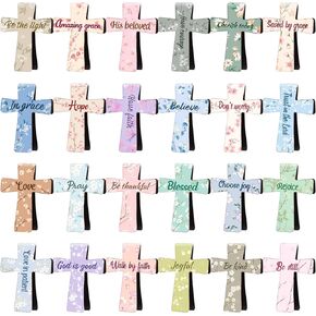 48 Pcs Magnetic Bookmarks Religious Floral Marble Christian Cross Bookmark for Women Bible Magnetic Page Clips Cute Flower Religious Scripture Bible Verse Marks for Student Office Book (Floral Style)