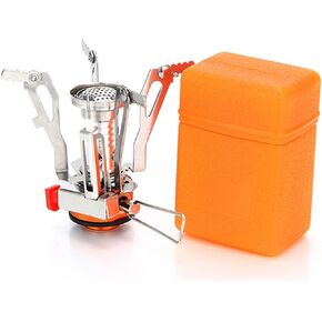 AOTU Portable Mini Camping Stoves Backpacking Stove with Piezo Ignition Miniature Portable Picnic Camping Stove for Outdoor Camping Hiking Cooking(0.25 lb Portable Ultralight Burner)