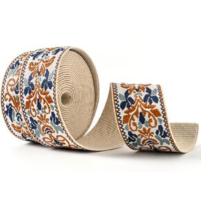 Cotton Webbing 1.5 Inch 2 Inch - Heavy Webbing Strap for Bags, Arts and Crafts, High Density Webbing Jacquard Embroidery Style