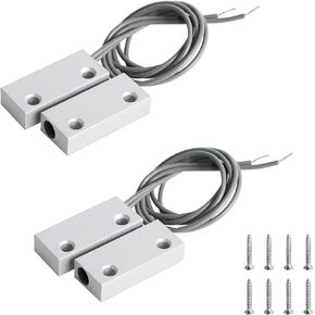 Aoje-Link MC-51 NC Wired Magnetic Switch Door Window Reed Switch Micro Alarm Magnetic Contact Security Silver Gray 2pcs