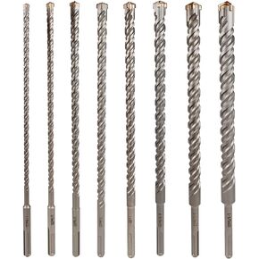 Torxero 8 PCS Set SDS MAX Bits, 22 Inch Long 1/2" to 1-1/2" Diameter, Rotary Hammer Drill Bits, Masonry Drill Bits For Concrete, SDS MAX, Masonry Drill Bit Set, Concrete Drill Bit Set