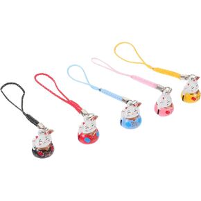 STOBOK Car Decor Car Decor Phone Charm 5 Pcs Lucky Cat Beckoning Cat Keychains Pendant Japanese Maneki Neko Fortune Pendants Keyring Charms for Bag Purse Car Key Car Decor Phone Charm Phone Charm