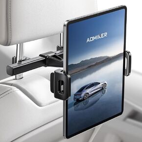 Aomiker Tablet Holder for Car Headrest - 4"~12.9" Universal iPad Car Mount for Back Seat, Road Trip Essentials for Kids, for iPad Pro 12.9/10.5/9.7, iPad Air mini 6 5 4 3 2, Galaxy Tab, iPhone - Black