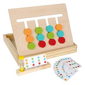 Montessori Learning Toys Slide Puzzle Color & Shape Matching Brain Teasers Logic Game Preschool Educational Wooden Toys for Kids Boys Girls Age 3 4 5 6 7 Years Old Airplane Travel Toys Birthday Gifts