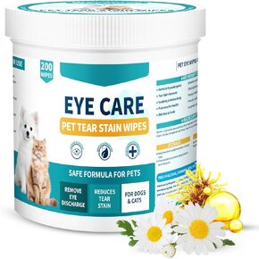 VICSOM Eye Wipes for Dogs & Cats, 200 Pcs Cat Dog Eye Wipes Tear Stain Remover, Pet Eye Wipes Presoaked & Textured Eye & Face Wipes, Gently Remove Eye Debris, Discharge, Mucus Secretions