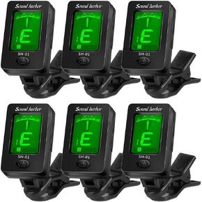 Guitar Tuner Clip On Ukulele Tuner for Guitar Bass Ukulele Violin Tuner (6 Pack)
