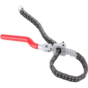 Estink Chain Oil Filter Wrench, Adjustable Chain Type Oil Filter Spanner 13.8in Long Handle Ergonomic Auto Car Repairing Tool for Auto Repairing