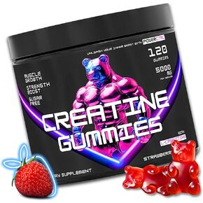 Creatine Gummies with L-Carnitine for Men & Women - 5g Creatine Monohydrate per Serving | Supports Muscle Growth | Recovery | Endurance | Strength and Workout Performance | Sugar Free | Vegan | 5000mg