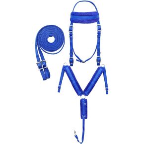 Horse Western 3-Piece Nylon Bridle Breast Collar Reins Tack Set 601J03