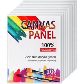 10 عبوات من لوحات القماش مقاس 11 × 14 بوصة للرسم، لوحات قماشية فارغة للرسم، معدة ثلاثية للدهانات الزيتية والأكريليك، لوحات قماش قطنية 100% للدهانات المائية الزيتية الأكريليكية، سمك 3 مم in Kuwait