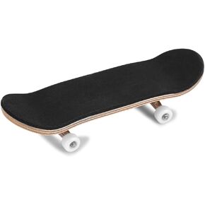 1Pc Maple Wooden Alloy Fingerboard Finger Skateboards Mini Fingerboard with Soft Pad Bearing Wheels and Box Reduce Pressure Kids Gifts(White)